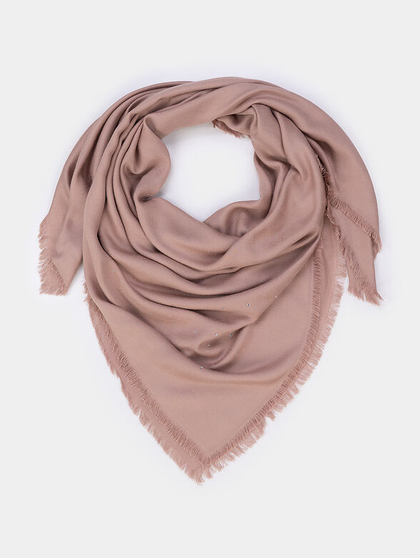 Beige viscose scarf - 1