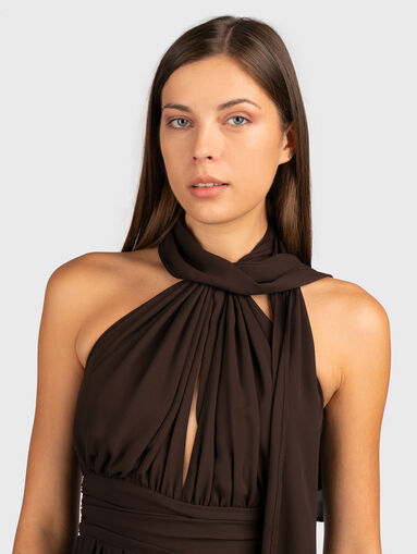 Brown jumpsuit with wide legs - 4