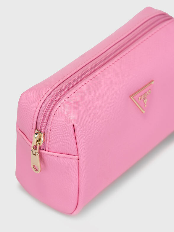 Pink pouchbag with logo emblem - 4