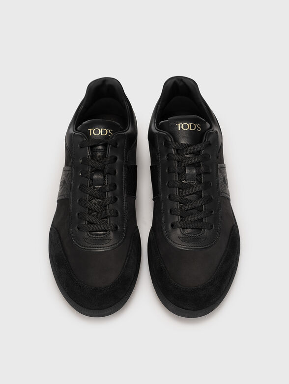Black sports shoes with suede details - 6