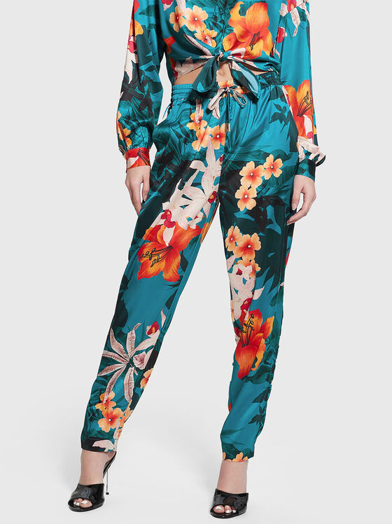 VIOLA pants with tropical print - 1