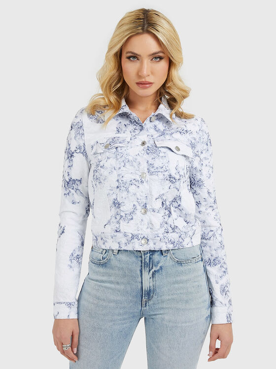 DELYA denim jacket with floral accents - 1