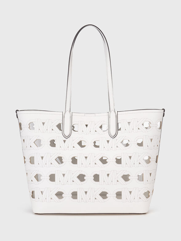 Perforated shopper bag in black  - 2