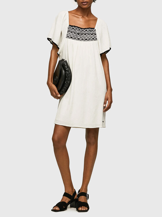 Rochie din bumbac ALIBA cu decolteu contrastant - 1