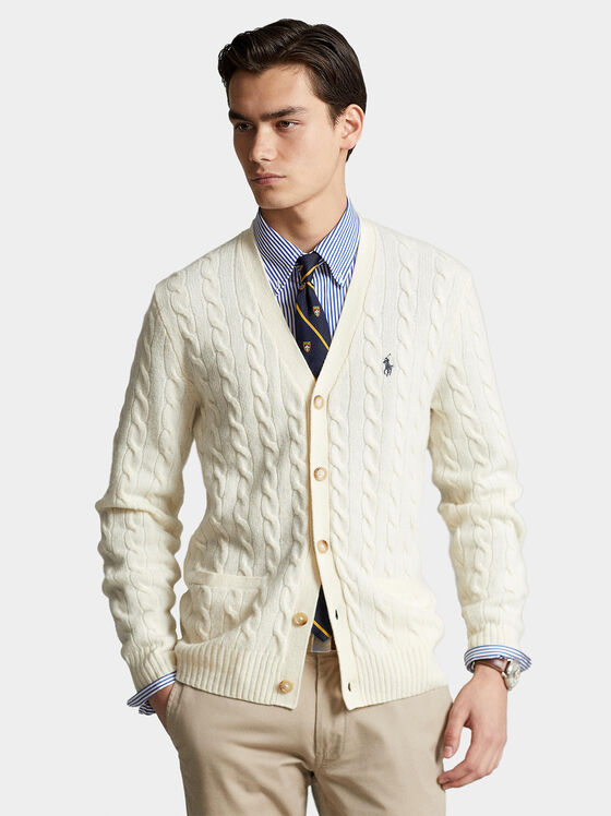 Knitted cardigan from wool blend - 1