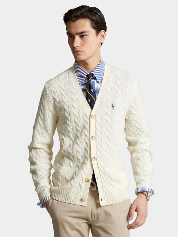 Knitted cardigan from wool blend - 1