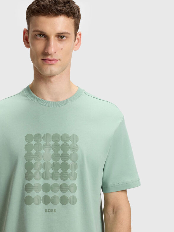 Cotton T-shirt with oval neckline and logo print - 4