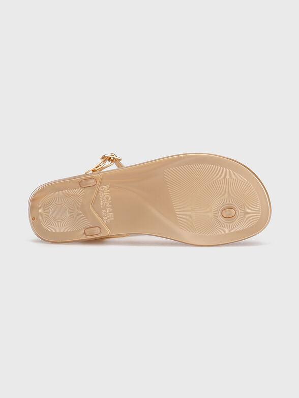 MALLORY JELLY gold beach sandals - 5