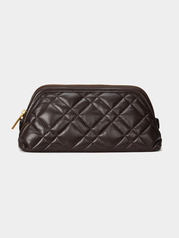 Brown pouch with quilted effect - 1