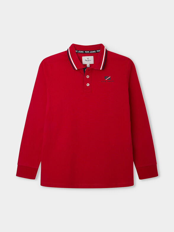 VEGAS blue polo shirt with long sleeves - 1