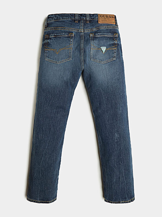 Blugi slim de culoare albastră - 2