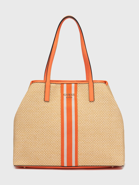 VIKKY tote bag with knitted texture - 1