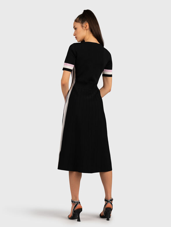 Knitted black dress with logo - 2