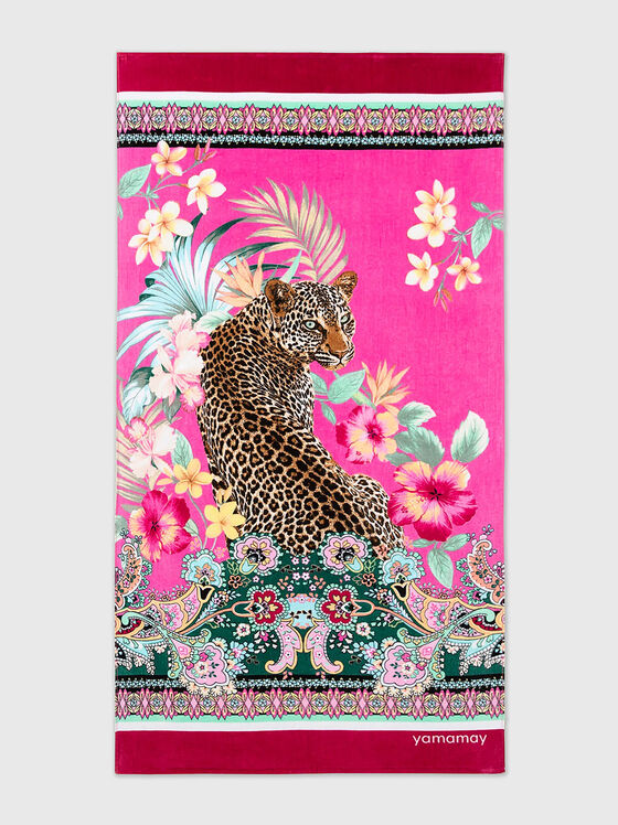 MIRA cotton beach towel with print - 1