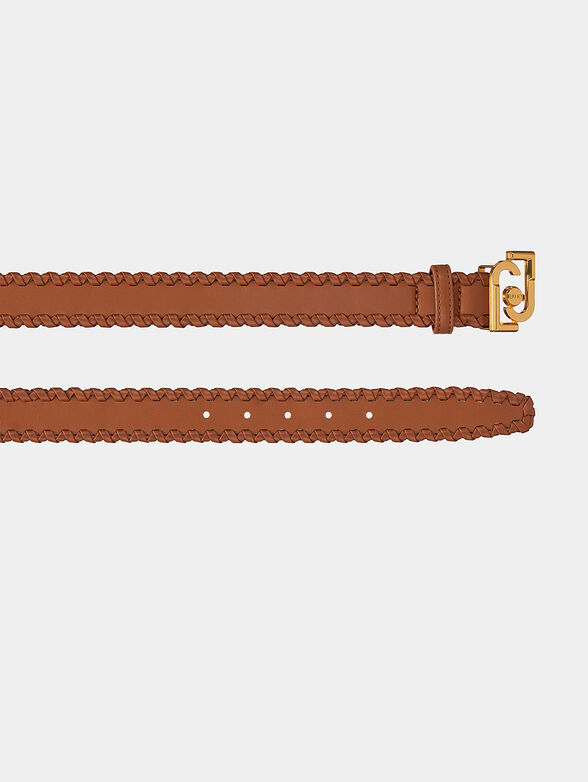 Black belt with gold logo buckle - 2