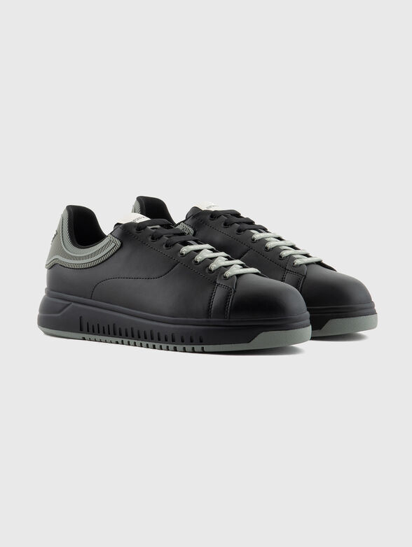 Leather sneakers with logo - 2