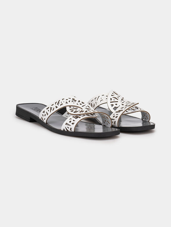 SKOOT leather slippers with logo accent - 2