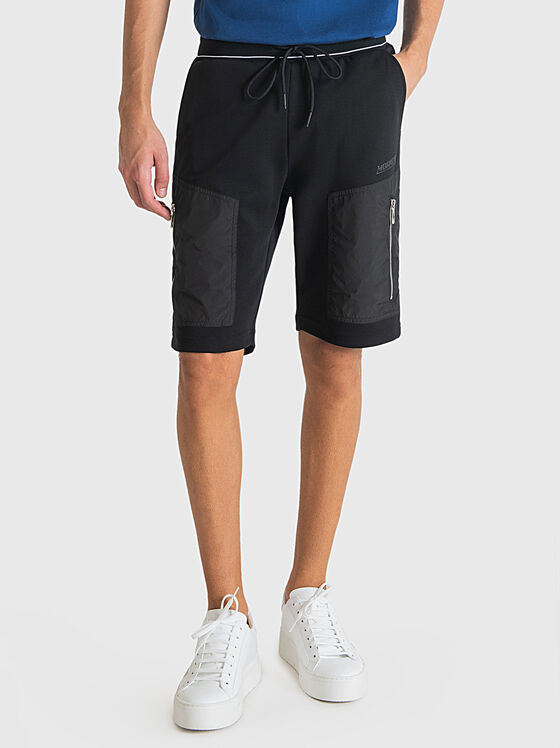 Black shorts with accent pockets - 1
