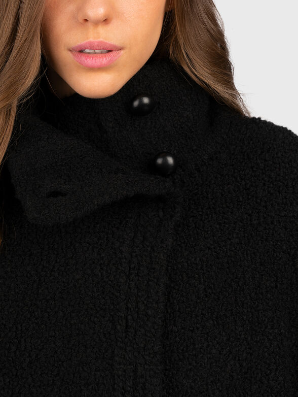 Black wool blend coat - 6