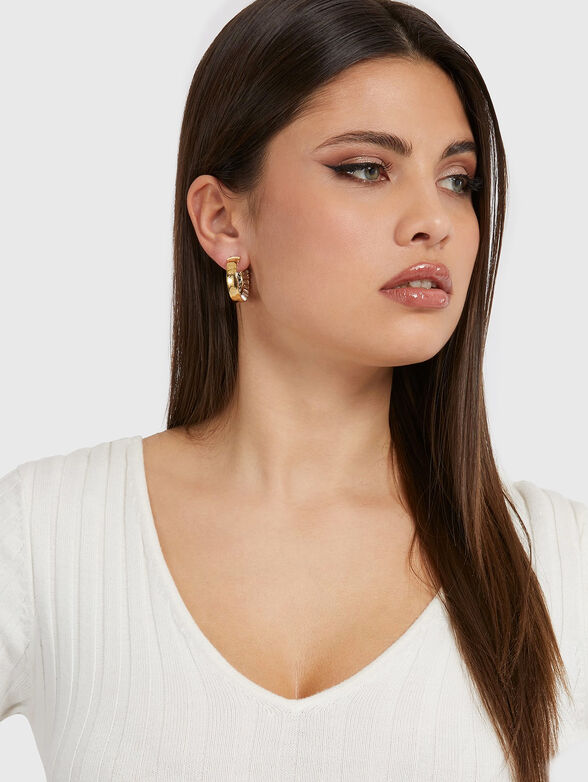 ICON earrings with crystals in gold color - 2