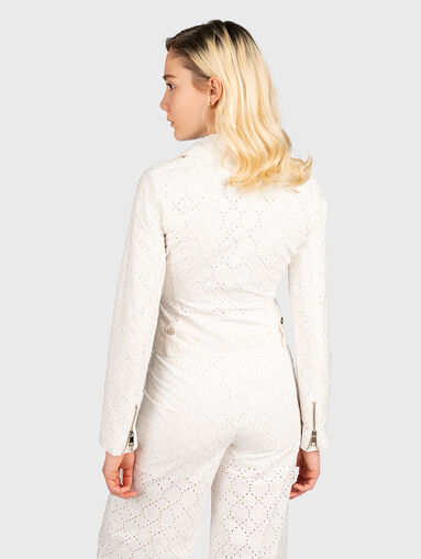 White cotton jacket with English embroidery - 3