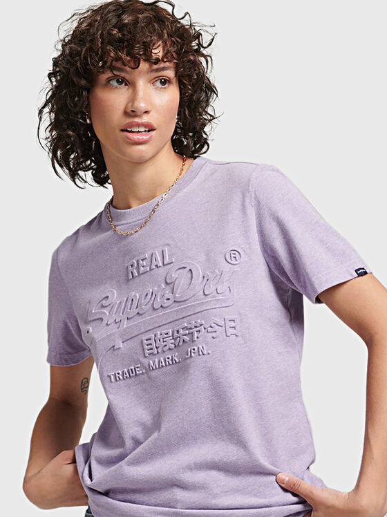 Tricou mov VINTAGE cu detaliu logo - 1