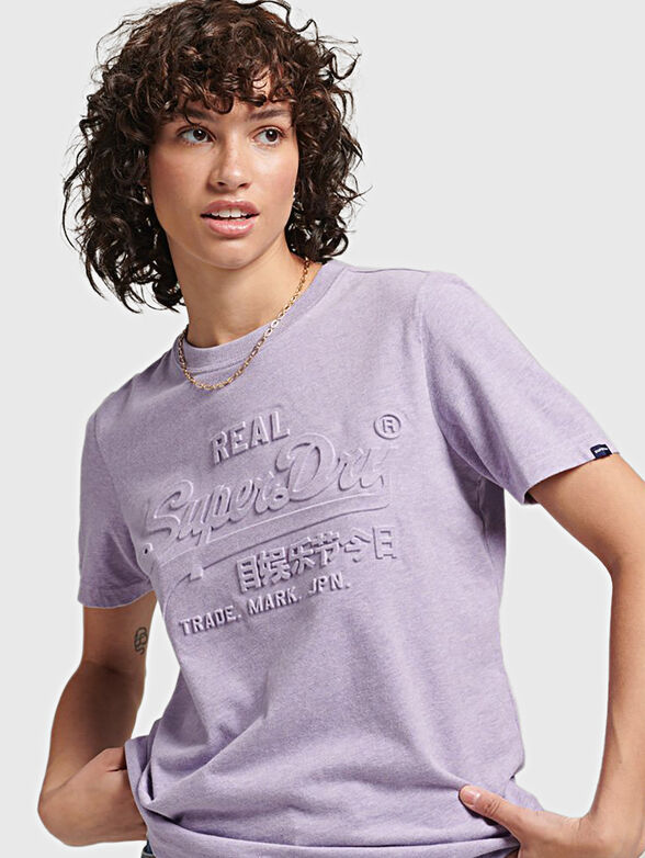 VINTAGE purple T-shirt with logo detail - 1