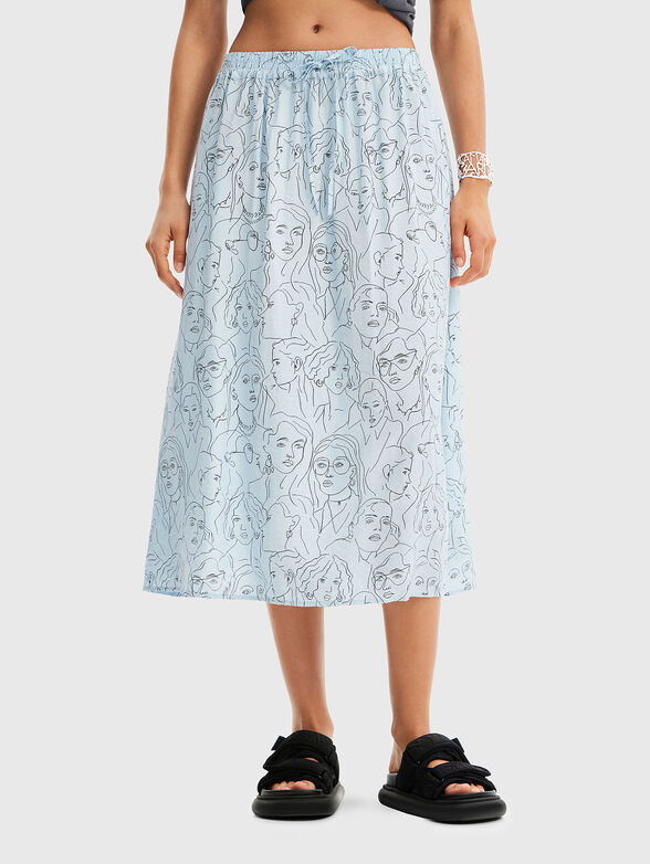 DELIA viscose midi skirt with print - 1