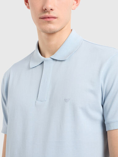 Cotton polo shirt with short sleeves - 4