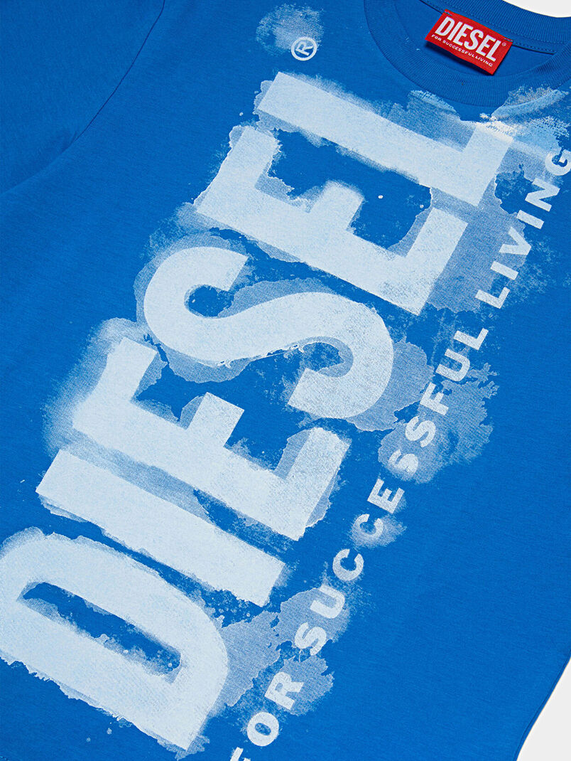 Blue T-Shirt with logo print - 3