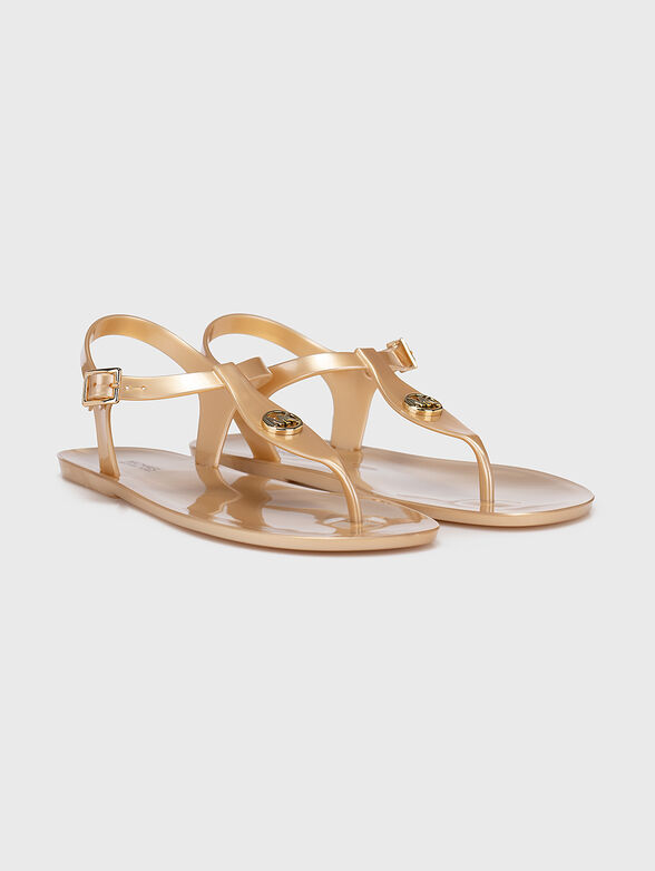MALLORY JELLY gold beach sandals - 2