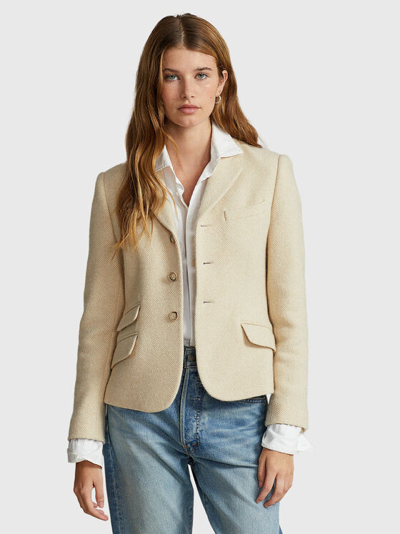 Cropped jacket in wool blend - 1