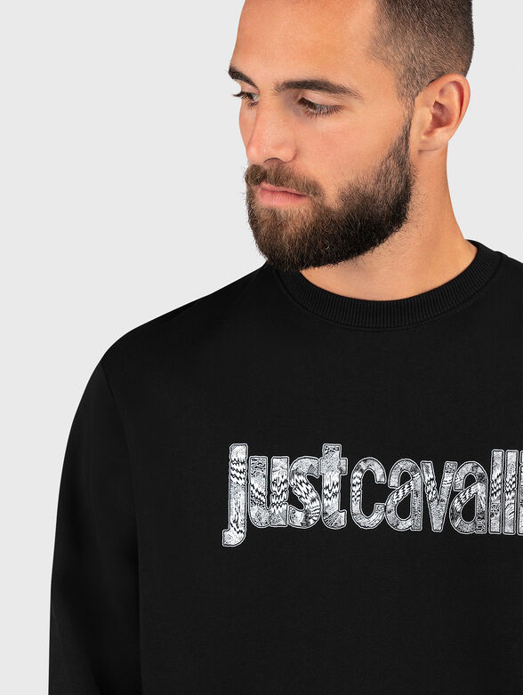 Cotton sweatshirt with logo inscription - 4