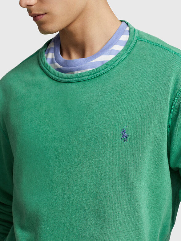 Green cotton sweatshirt - 4