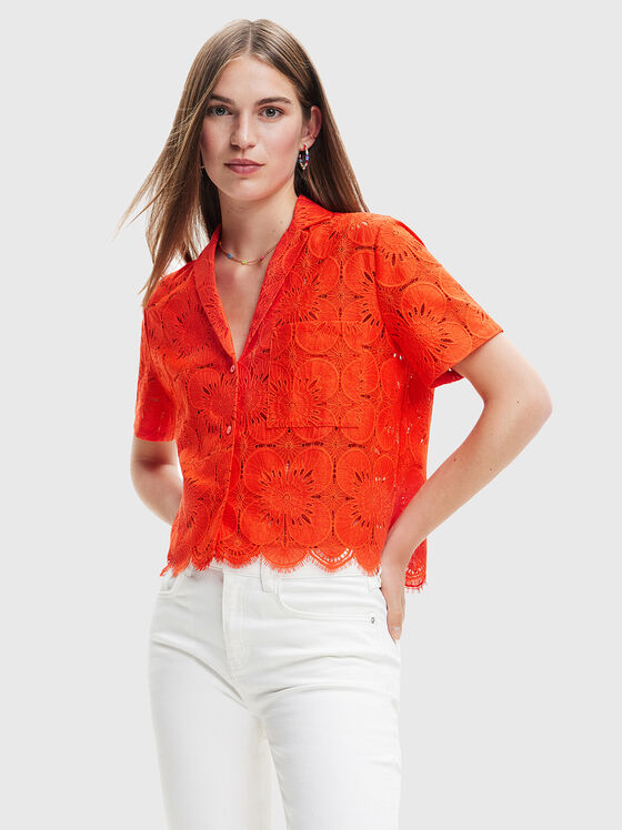 PRESTON cropped shirt with embroidery - 1