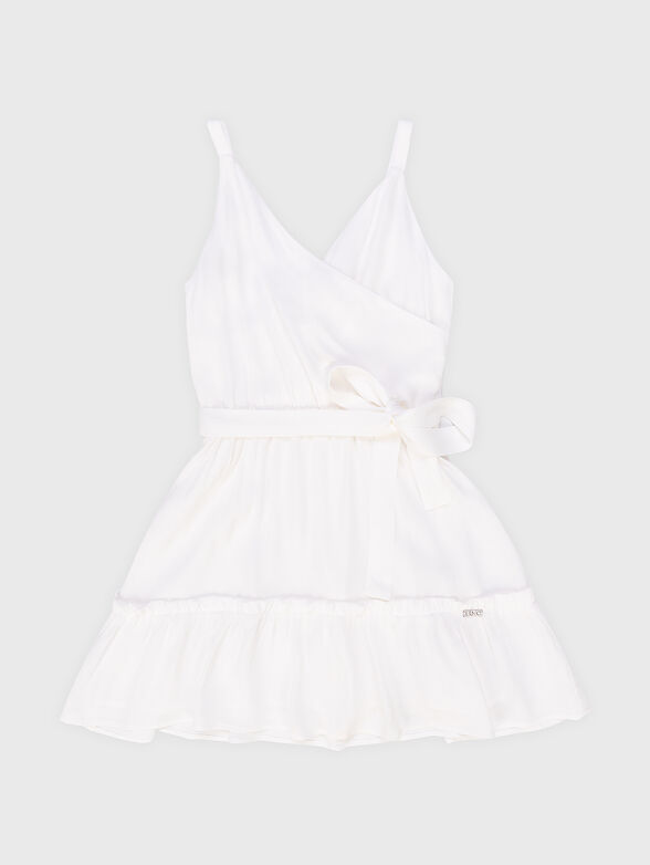 White dress with belt and logo detail - 1