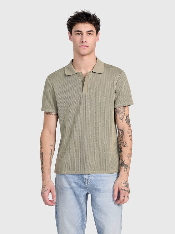 Textured polo shirt with buttons  - 1