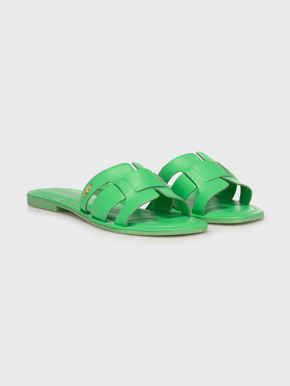 JACEY leather slippers in black - 2