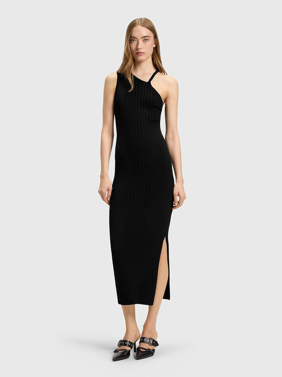 Rochie midi cu tăietură laterală - 1