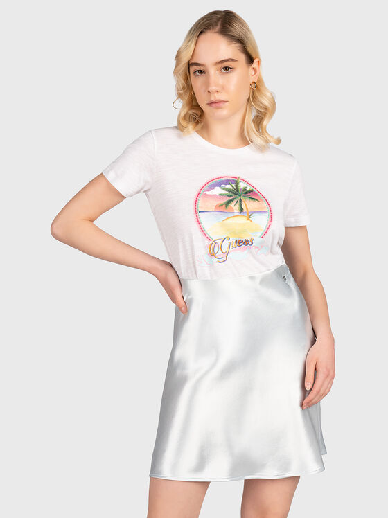 Tricou alb cu imprimeu - 1