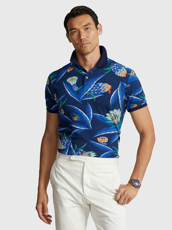 Cotton Polo-shirt with accent print - 1