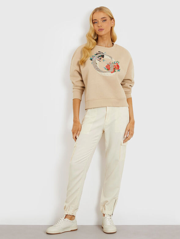 Sweatshirt with floral accents  - 2