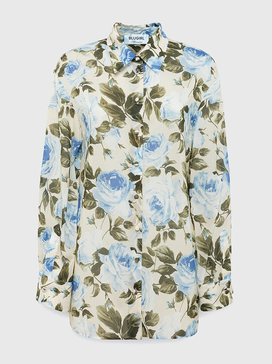 Cămașă cu mânecă lungă cu imprimeu floral - 1