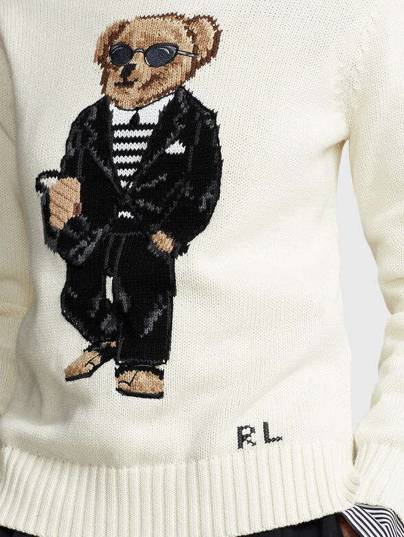 Cotton sweater with Polo Bear embroidery - 4