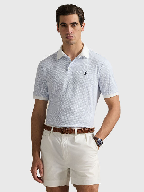 Tricou polo din bumbac cu micro print - 1