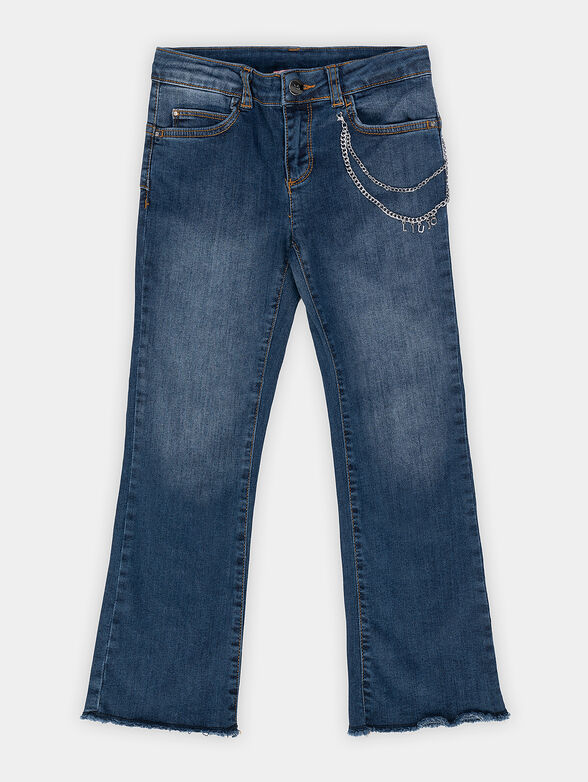 Blue jeans with accent chain - 1