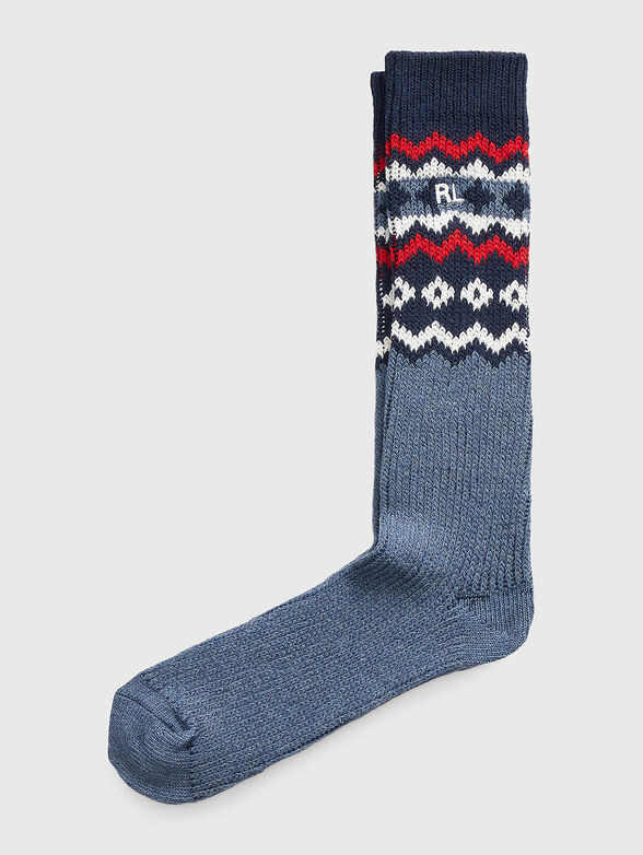Contrast-motif socks - 1
