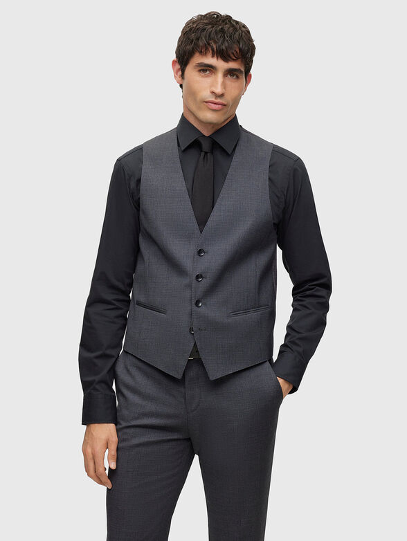 Dark grey three-piece wool suit - 6