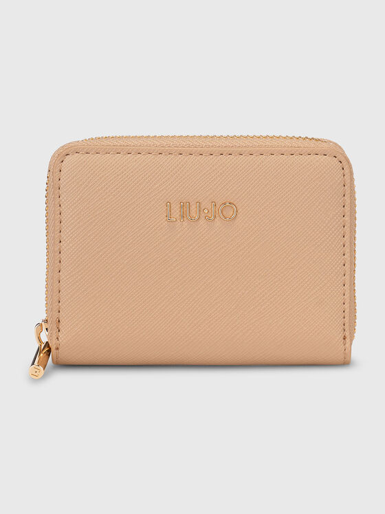 Zip-around wallet in beige - 1