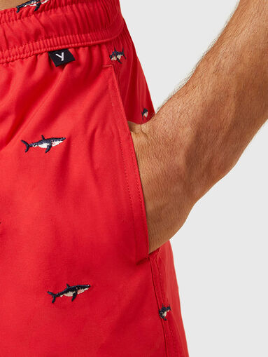 SEA BREEZE beach shorts with embroidered details - 4